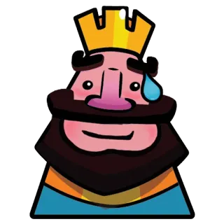 😅 6d8a40be king, crown, beard, sweat, emoji, cartoon, character telegram sticker