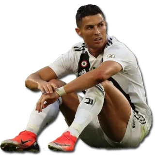 😑 28437778 Cristiano Ronaldo Fußball, Football, Sportler, Spieler, sitzen telegram sticker