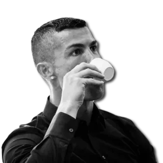☕️ 795a0371 Cristiano Ronaldo Fußball, Football, Sportler, Getränk, Tasse, Mann telegram sticker