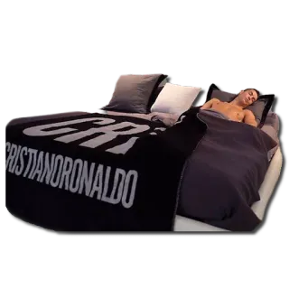 😴 804dd1b4 Cristiano Ronaldo CRISTIANORONALDO Sportler, Fußball, Football, Bett, Decke telegram sticker