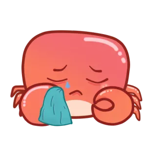 😥 ed88ba8c カニ, 泣く, 悲しい, 感情的, アニメ, 動物, 海の生き物 telegram sticker