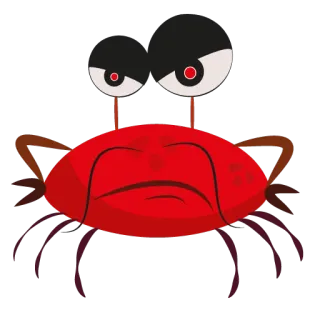 😡 4d4c69c8 caranguejo, zangado, desenho animado, criatura marinha, vermelho, olhos, animal, rabugento telegram sticker