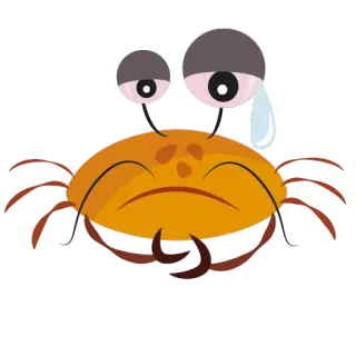 😰 c6af6e45 caranguejo, triste, desenho animado, oceano, mar, animal, chorar, olhos telegram sticker