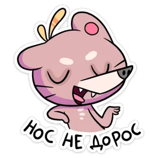 👃 0d1781c6 НОС НЕ ДОРОС cartoon, animal, illustration, sticker, cute, russian whatsapp sticker