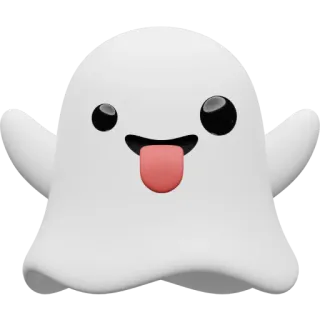 👻 2c9ce84c ghost, cute, emoji, friendly, playful, cartoon telegram sticker