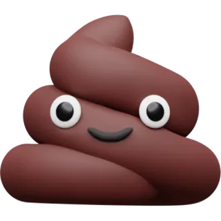 💩 5cdb3f1e emoji, poop, turd, pile of poo, brown, smiling telegram sticker