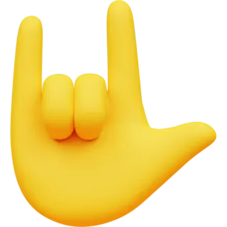 🤟 8ee3e65b hand gesture, rock on, sign language, I love you telegram sticker