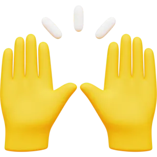 🙌 9e4924f4 hands, yellow, emoji, gestures telegram sticker