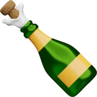 🍾 f5d837bd celebration, champagne, bottle, drink, party, alcohol telegram sticker