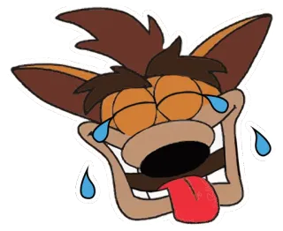 😅 111004e5 Crash Bandicoot 卡通, 角色, 古惑狼, 搞笑, 大笑 telegram sticker