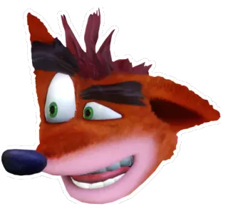 🤔 1de1d466 Crash Bandicoot 电子游戏, 角色, 卡通, 古惑狼 telegram sticker