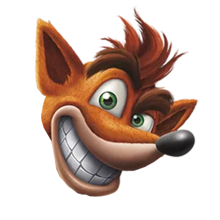 😏 20457aa2 Crash Bandicoot 古惑狼, 游戏角色, 卡通, 橙色, 袋狸 telegram sticker