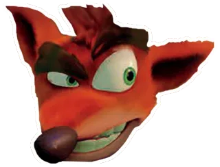 😏 424c1e22 Crash Bandicoot 电子游戏, 卡通, 角色, 古惑狼 telegram sticker
