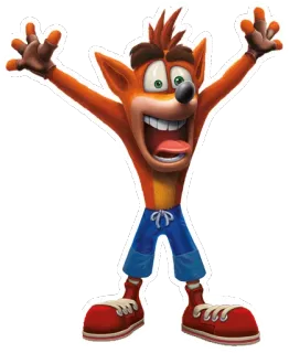 😛 68ad1ab5 Crash Bandicoot 古惑狼, 电子游戏, 角色, 有袋动物 telegram sticker
