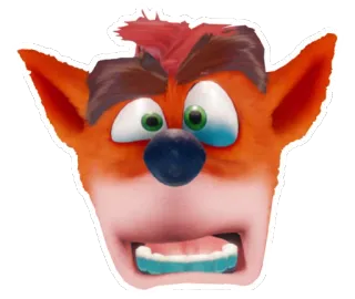😧 70b47c2e Crash Bandicoot 游戏角色, 卡通, 古惑狼 telegram sticker