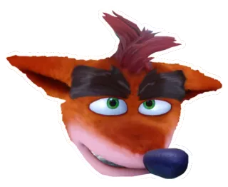😉 8d1e6230 Crash Bandicoot 游戏角色, 卡通, 有袋动物, 古惑狼, 橙色 telegram sticker