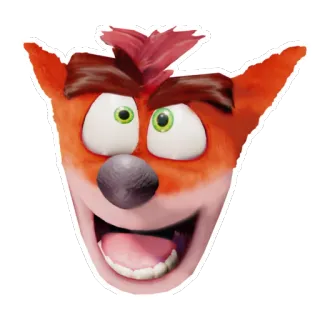 ☺️ 94dcc777 Crash Bandicoot 古惑狼, 游戏角色, 卡通, 橙色, 袋狸 telegram sticker