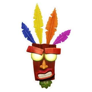 😠 bcd4444e Aku Aku Crash Bandicoot 古惑狼, 阿古阿古, 电子游戏, 面具 telegram sticker