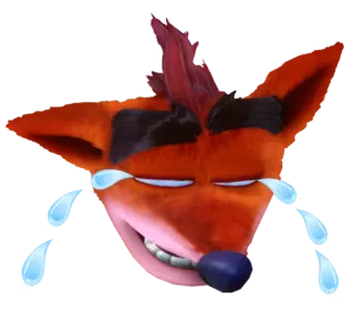 😭 e47bc9d9 Crash Bandicoot 古惑狼, 笑, 表情包, 角色, 游戏 telegram sticker