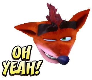 😏 e48d7a85 Crash Bandicoot OH YEAH! 古惑狼, 哦耶!, 电子游戏, 卡通 telegram sticker