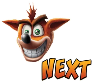 😈 f7d0ad5c Crash Bandicoot NEXT 古惑狼, 电子游戏, 卡通, 有袋动物, NEXT, 橙色 telegram sticker