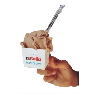🍦 d870814f nutella icecream food, dessert, ice cream, nutella, chocolate telegram sticker