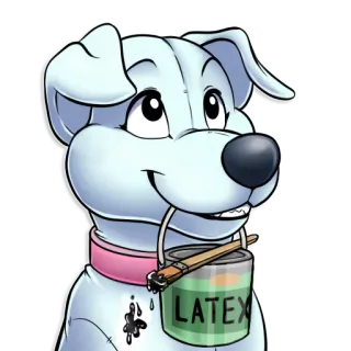 🎨 13ec2e85 LATEX Hund, Cartoon, Farbe, Dose, Latex whatsapp sticker