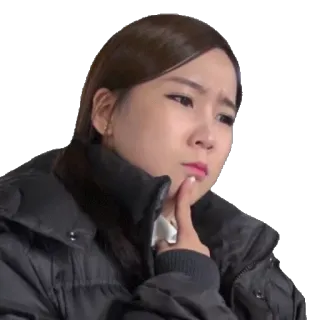🤔 b21fc0c9 donna, pensierosa, espressione, coreana, ponderando, dubbiosa whatsapp sticker