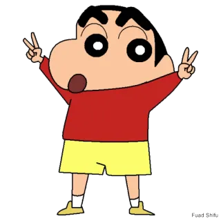 ✌ 81860b04 Shin-chan Shin-chan, Anime, Desenho animado, Personagem, Sinal de paz, fofo telegram sticker