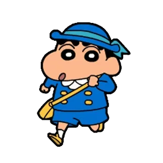 🧒 34af82fa Shin-chan Crayon Shin-chan Dibujos animados, Anime, Chico, Uniforme escolar, Corriendo telegram sticker