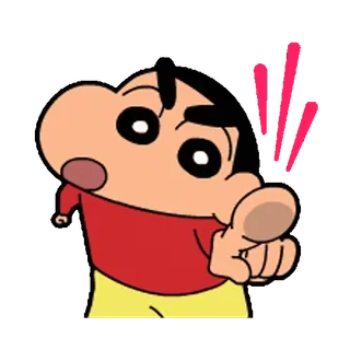 👉 b6791252 Shin-chan Nohara Crayon Shin-chan Anime, Manga, Dibujos animados, Shin-chan, Señalando telegram sticker