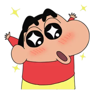 ✨ 9a3a46ab Shin-chan Nohara Crayon Shin-chan Anime, Desenho animado, Shin-Chan, Animado, Estrelas, Feliz telegram sticker