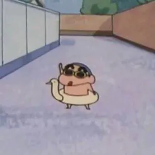 ✋ b6a1ce6d Shin-chan Crayon Shin-chan Cartone animato, Anime, Estate, Piscina, Galleggiante a forma di papera, Personaggio telegram sticker