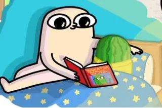 🌻 7a7b191b NEW POSTER OUT NOW dibujo animado, personaje, libro, sandía, póster telegram sticker