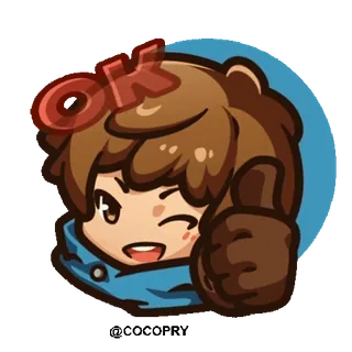 👍 e22f2462 OK ok, Daumen hoch, Zustimmung, einverstanden, Cartoon telegram sticker