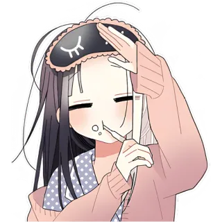 🚿 dfad8af3 Schlaf, Anime, Mädchen, Pyjama, Schlafmaske, Cartoon, Süß telegram sticker