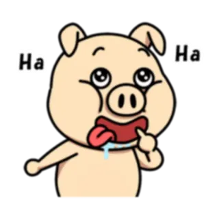 🤣 50bf91f3 Ha Ha หมู, สัตว์, การ์ตูน, ตลก, น่ารัก telegram sticker