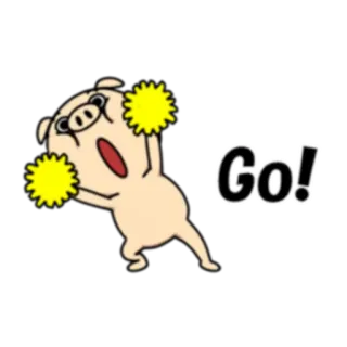 👌 e963a04e Go! หมู, เชียร์, พู่เชียร์, ไป, การ์ตูน telegram sticker