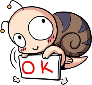 🐌 68ef6efe OK улитка, ок, милый, мультик, животное telegram sticker