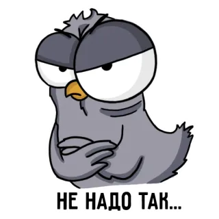 😐 4eaad07d НЕ НАДО ТАК... pássaro, irritado, desaprovação, não, atitude, russo telegram sticker