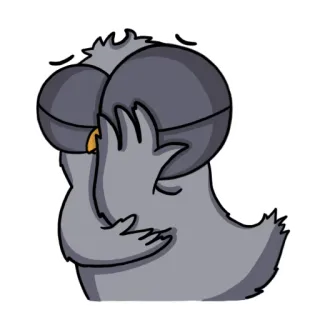 🙄 7bde63b8 pássaro, desenho animado, triste, deprimido, isolado, cinza, lágrimas telegram sticker