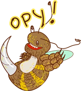 🙈 00b74ef7 OPY!! Cartone animato, Mostro, Creatura, Scarabocchio, Illustrazione telegram sticker