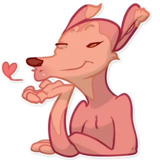 😘 3934eebd dog, kiss, animal, heart, love, cartoon, cute, friendship telegram sticker