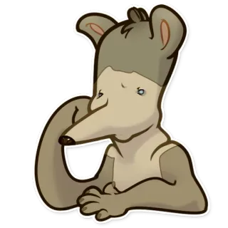 😶 9ecebddb animal, anthropomorphic, rat, cute, cartoon telegram sticker