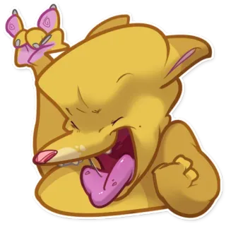 🤘 d1f4bf7c cartoon, animal, offensive gesture, middle finger, angry telegram sticker