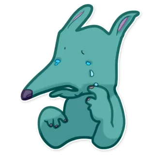 😢 fea74303 cartoon, sad, crying, animal, tears, cute telegram sticker