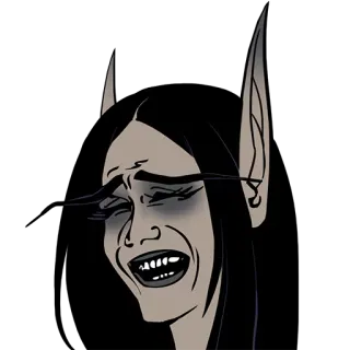 😁 f25fef2f elf, khóc, đau khổ, khó chịu, hoạt hình, giả tưởng telegram sticker