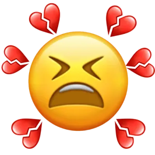 😫 71b0f44e Emoji, Cuore spezzato, triste, arrabbiato, emozione, crepacuore telegram sticker