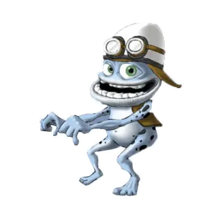 😃 3e1504d1 Crazy Frog Kreskówka, Żaba, Szalony, Maskotka, Muzyka whatsapp sticker