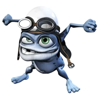 🤨 d88c6420 Crazy Frog Crazy Frog, żaba, muzyka, kask, zabawne, postać whatsapp sticker